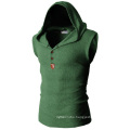 Summer outdoor soft cotton gym tank top for men with hoody